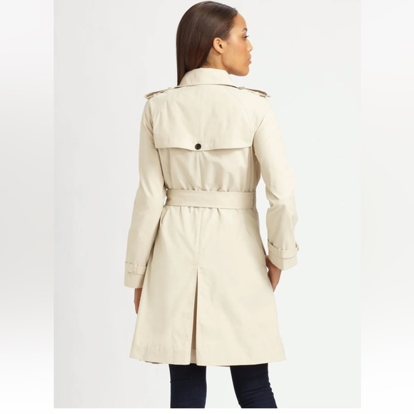 HUNTER LEATHER BUCKLE TRENCH COAT MEDIUM Double Breasted Raincoat Long J… - Picture 2 of 13